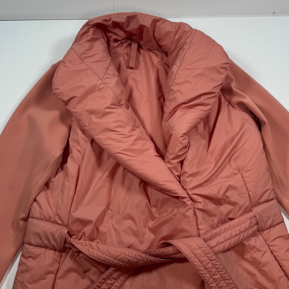 Lululemon Cloudscape Wrap Jacket PrimaLoft Insulated Belted Terracotta Pink S - Picture 2 of 12